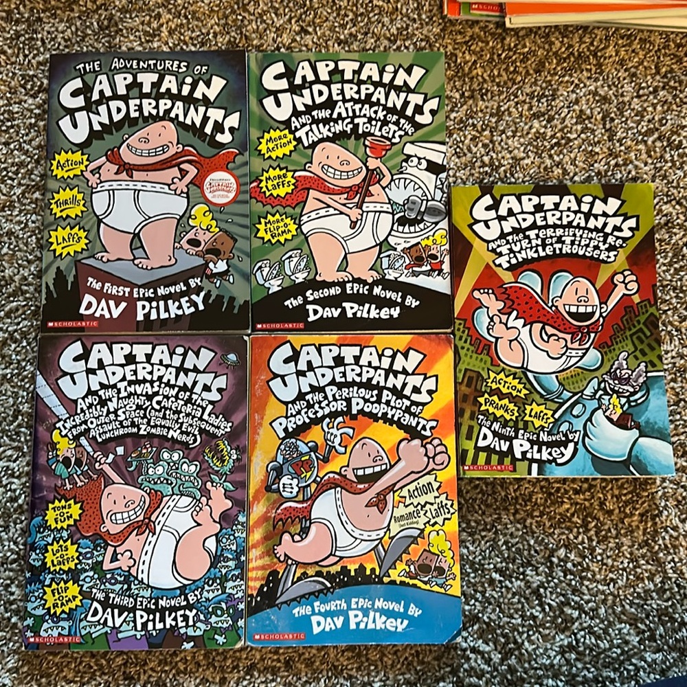 Captain Underpants book lot – set of five books.